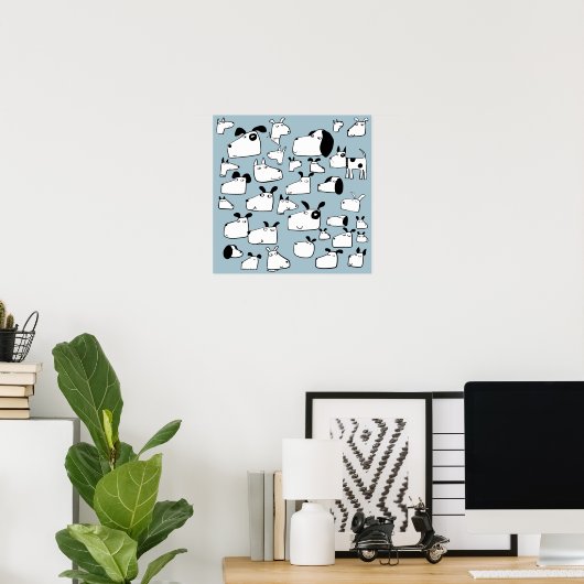 Poster Drôle dessin animé de chien (Bureau à domicile)