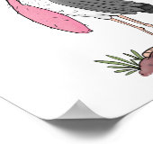 Poster Drôle dessin animé de cigogne en marabou (Coin)