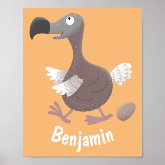 Poster Drôle dessin animé d'oiseau de dodo (Devant)