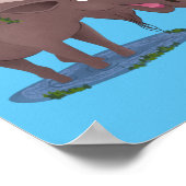 Poster Drôle dessin animé d'orignal heureux (Coin)