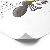 Poster Drôle dessin d'insecte moustique (Coin)