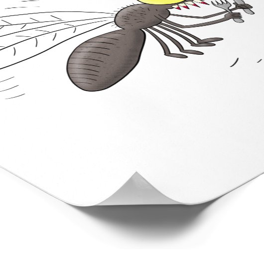 Poster Drôle dessin d'insecte moustique (Coin)