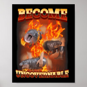 Poster Drôle Devient Ingouvernable Moo Deng Dans Le Ba De