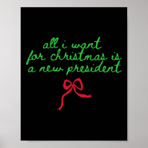 Poster Drôle d'humour Trump Tout ce que je veux pour Noël