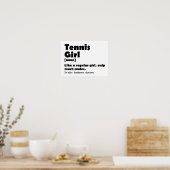 Poster Drôle Dictionnaire de fille de tennis définition (Cuisine)