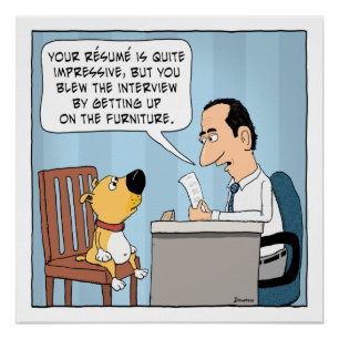 Poster Drôle Dog Blows Job Interview