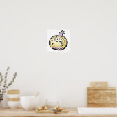 Poster drôle d'oignon en larmes (Cuisine)