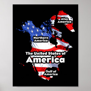 Poster Drôle Donald Trump Drapeau américain Canada Groenl