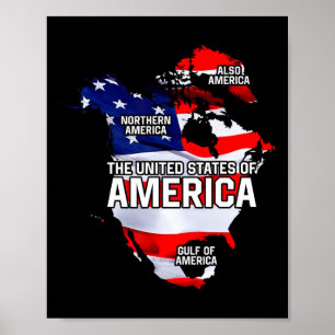 Poster Drôle Donald Trump Drapeau américain Canada Groenl