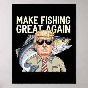 Poster Drôle Donald Trump Faire Pêche Grande Encore Pêche