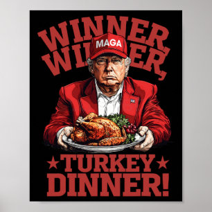 Poster Drôle Donald Trump Gagnant Turquie Dîner Tha