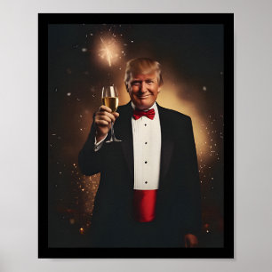 Poster Drôle Donald Trump Nye 2025 Fête de la nouvelle an