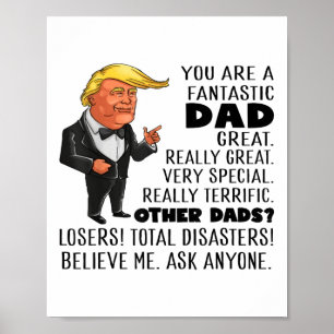 Poster Drôle Donald Trump Tu Es Un Fantastique Papa Super