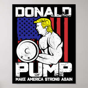 Poster Drôle Donald Trump Weight Lifout Gym