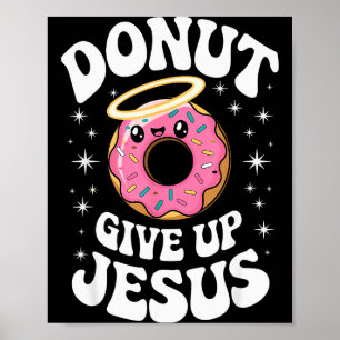 Poster Drôle donut chrétien Mignon humour de foi Rétro Jé
