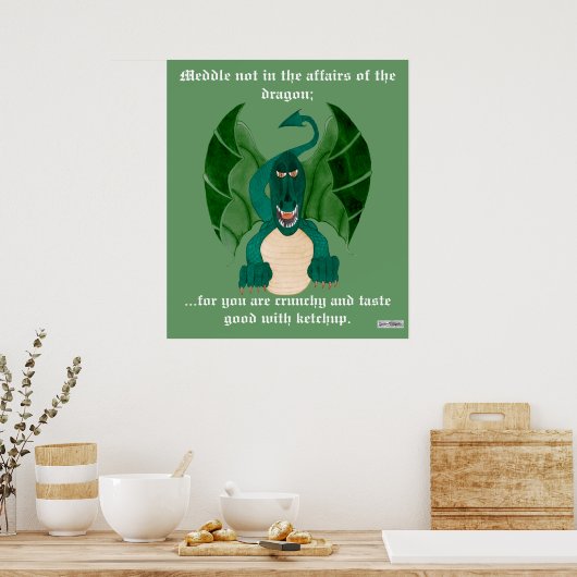 Poster drôle Dragon (Cuisine)