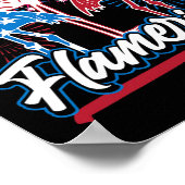 Poster Drôle drôle de Flamant rose 4 juillet drapeau patr (Coin)