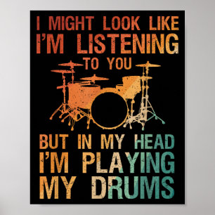 Poster Drôle Drummer Art Pour Hommes Femmes Drum Player P