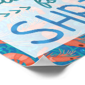 Poster Drôle Dur là-bas pour une plage nautique de crevet (Coin)