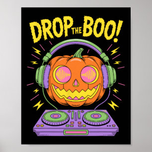 Poster Drôle Edm Dj Halloween Citrouille