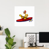 Poster Drôle en caoutchouc Poulet kayak dessin animé (Bureau à domicile)