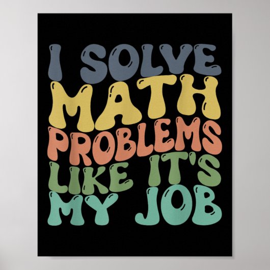Poster Drôle Enseignant Math Plaisanter Hommes Femmes Fun (Devant)