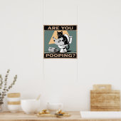 Poster Drôle : "Est-ce que tu caches ?" Chat noir sur Toi (Cuisine)