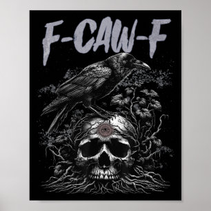Poster Drôle F Caw F Crow Drôle Chemise Halloween Hommes 