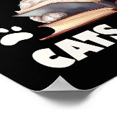 Poster Drôle Facilement Distrait Par Les Chats Et Les Liv (Coin)