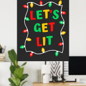 Poster Drôle Faisons-nous Lit Noël (Bureau à domicile)