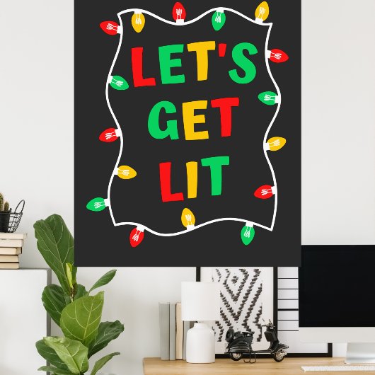 Poster Drôle Faisons-nous Lit Noël (Bureau à domicile)
