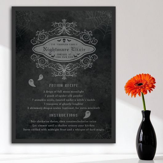 Poster Drôle Fantôme Et La Recette Nightmare Jouer Hallow