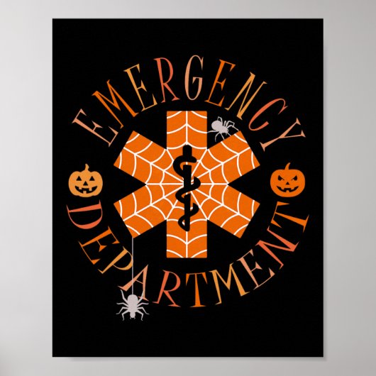 Poster Drôle Fantôme Halloween Service d'urgence Er Er Cr (Devant)