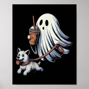 Poster Drôle Fantôme Marche Chien Fantôme Chien Halloween