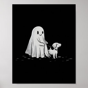 Poster Drôle Fantôme Marcher Chien Saison Éffrayante Hall