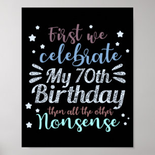 Poster drôle fêter le 70e anniversaire