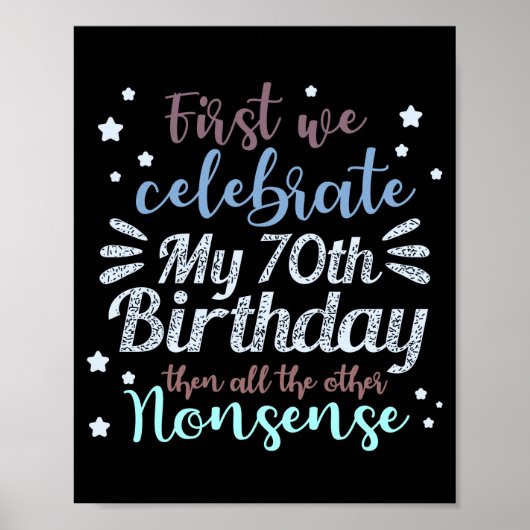 Poster drôle fêter le 70e anniversaire (Devant)