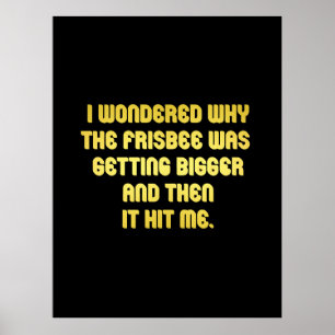 Poster Drôle Frisbee Joke
