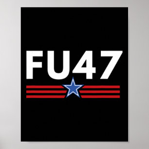Poster Drôle Fu47 Anti Trump Patriotique Pro Harris Democ