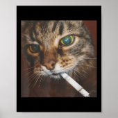 Poster Drôle Fumer Mème de chat (Devant)