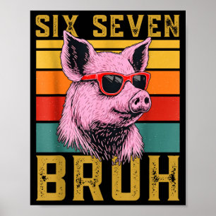 Poster Drôle G 67 6 7 Six Sept Meme Animal Design Rétro
