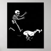 Poster Drôle Ghound Running Skeleton Halloween (Devant)