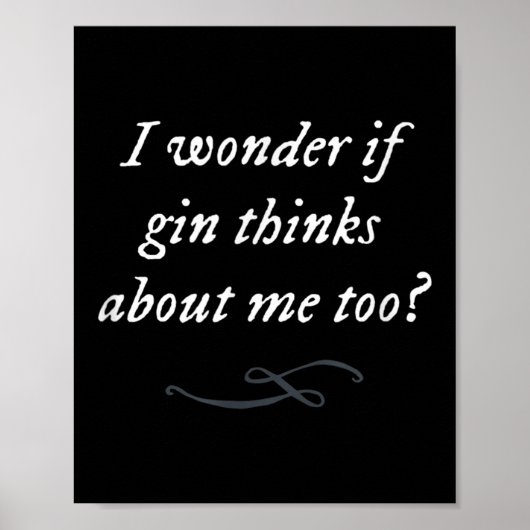 Poster Drôle Gin Citation Party Dit Simple Graphic tendan (Devant)