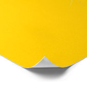 Poster Drôle Ginger Cat Yawning sur Bright Yellow Backgro (Coin)