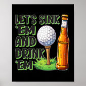Poster Drôle Golf On Dort Em Et Boit Em (Devant)