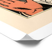 Poster Drôle grande bouche bière vintage boisson dessin a (Coin)