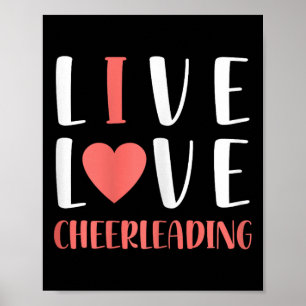 Poster Drôle Graphique Vive Amour Cheerleading Femmes Fil