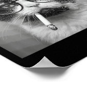 Poster Drôle Graphisme Chat Fumer Adulte Amusant (Coin)