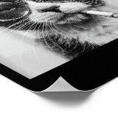 Poster Drôle Graphisme Chat Fumer Adulte Amusant _1 (Coin)