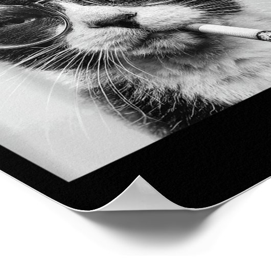 Poster Drôle Graphisme Chat Fumer Adulte Amusant _1 (Coin)